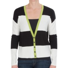 62%OFF レディースカジュアルセーター 8月シルクリブニットストライプカーディガンセーター - Vネック（女性用） August Silk Rib-Knit Stripe Cardigan Sweater - V-Neck (For Women)画像